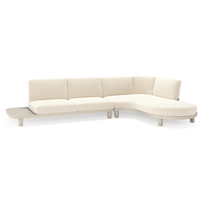 Donato loungehoek in beige aluminium met althea off white all weather cosytica kussen