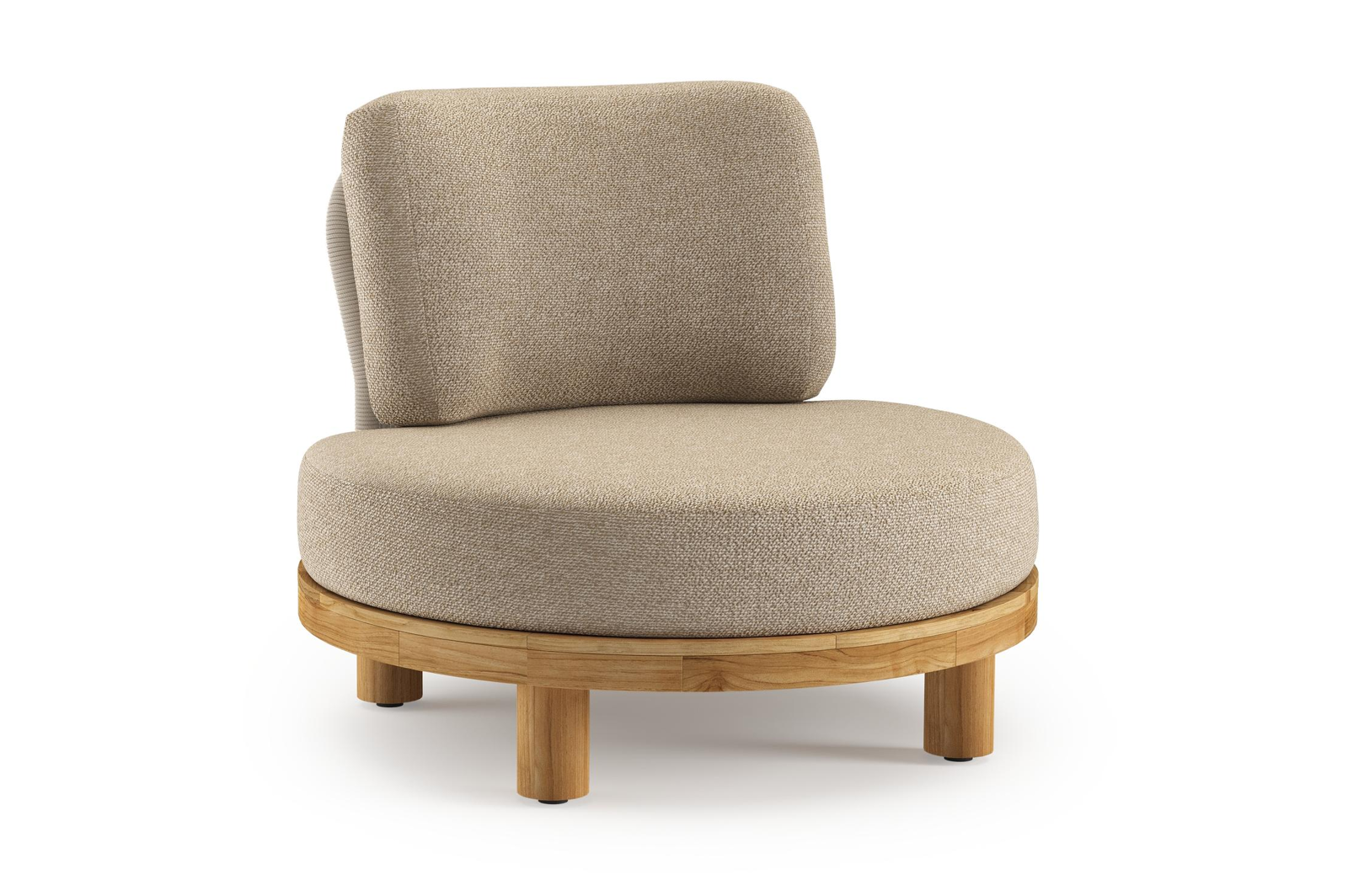 Donato loungestoel 1-zit in teak met madagascar oak all weather Casettica kussen