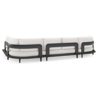 Bomero loungehoek in zwart aluminium met soul optik all weather solica kussen