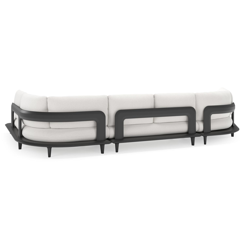 Bomero loungehoek in zwart aluminium met soul optik all weather solica kussen