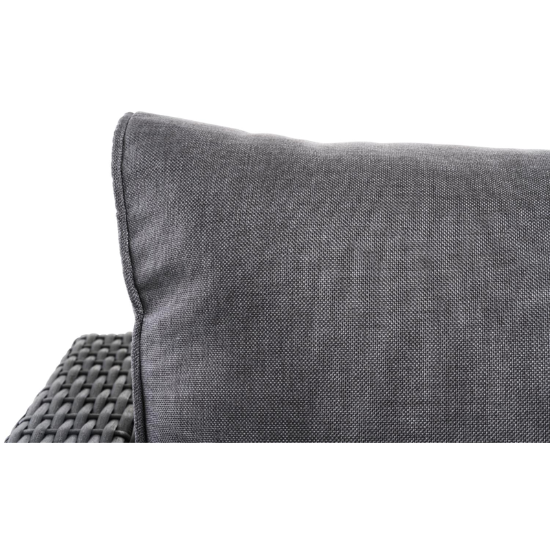 Gio loungezetel 1-zit in zwart aluminium en zwart wicker met grijs polyester kussen