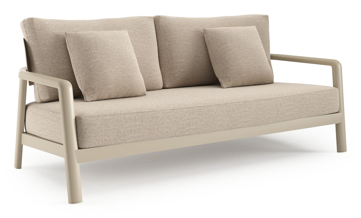 Salamanca loungebank in beige aluminium met rustic weather+ softtouch kussen