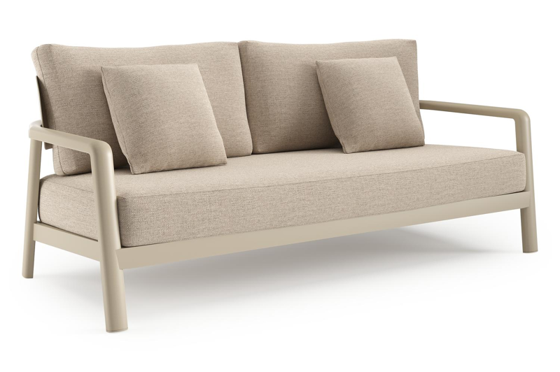 Salamanca loungebank in beige aluminium met rustic weather+ softtouch kussen