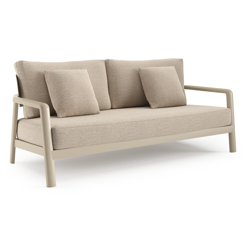 Salamanca loungebank in beige aluminium met rustic weather+ softtouch kussen