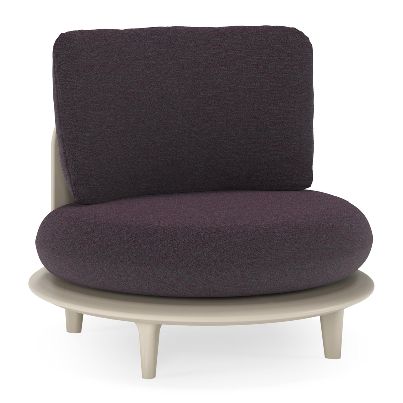 Fauteuil de jardin Bomero en aluminium beige et coussins en all weather sunbrella® luxe tundra red