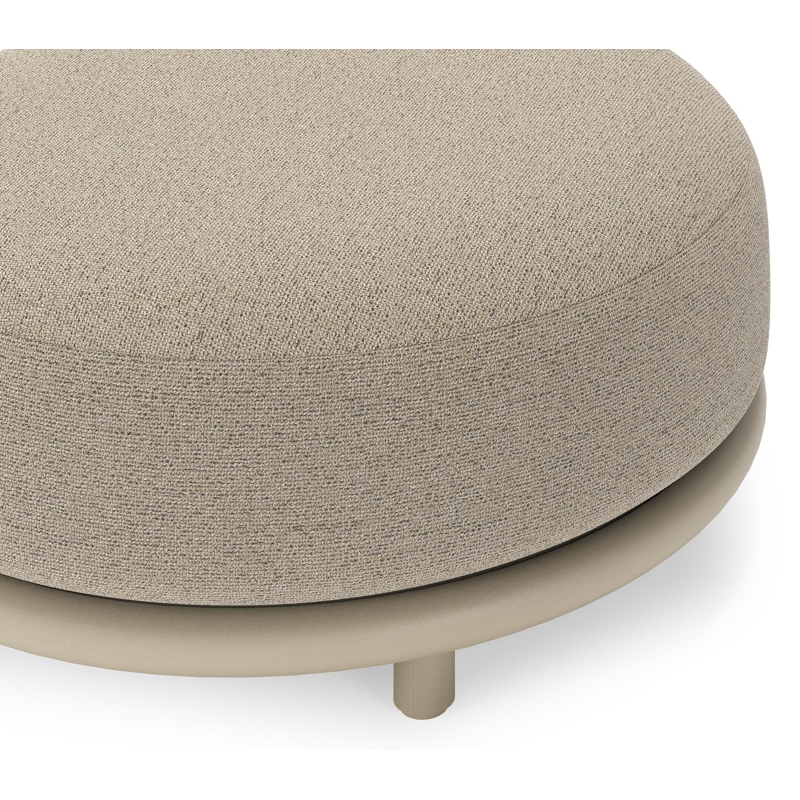 Pouf Lomano en aluminium beige et corde luxe plate tissÃ©e verticalement beige et coussins en all weather cosytica Marbella Beige