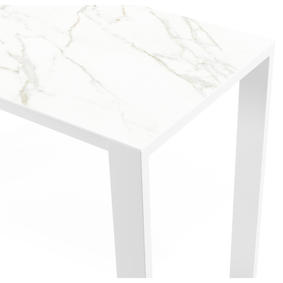 Verato tuintafel in wit aluminium en volkeramiek calacatta - L 170 x B 70 x H 106 cm