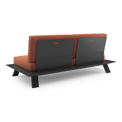 Cesano loungebank in zwart aluminium met heritage rust all weather Sunbrella® luxe kussen