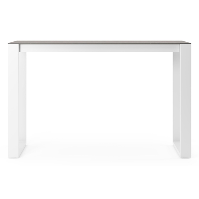 Verato bartafel rechthoekig in wit aluminium en volkeramiek Wulong - L 170 x B 70 x H 106 cm