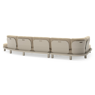 Donato loungehoek in beige aluminium met all weather cosytica Althea Camel kussen
