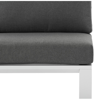 Navelli loungezetels 2 x 1-zit in wit aluminium met grijs weather+ softtouch kussen