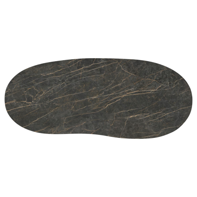 Table de jardin Amico organique en aluminium noir et céramique pleine Black Obsession - Lg. 280 x Lrg. 120 x Haut. 73.5 cm