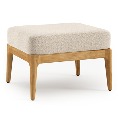 Orso poef in teak met Lopi Sand all weather sunbrella® luxe kussen