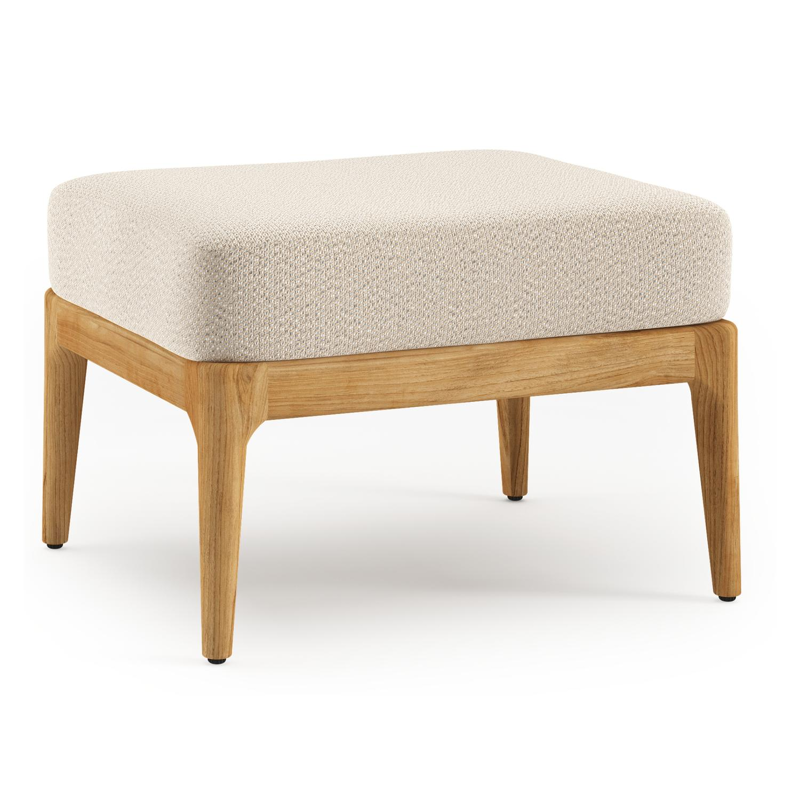 Orso poef in teak met Lopi Sand all weather sunbrella® luxe kussen