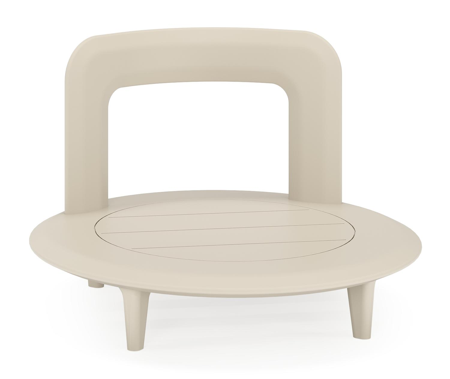 Bomero loungestoel in beige aluminium met marbella ecru all weather cosytica kussen
