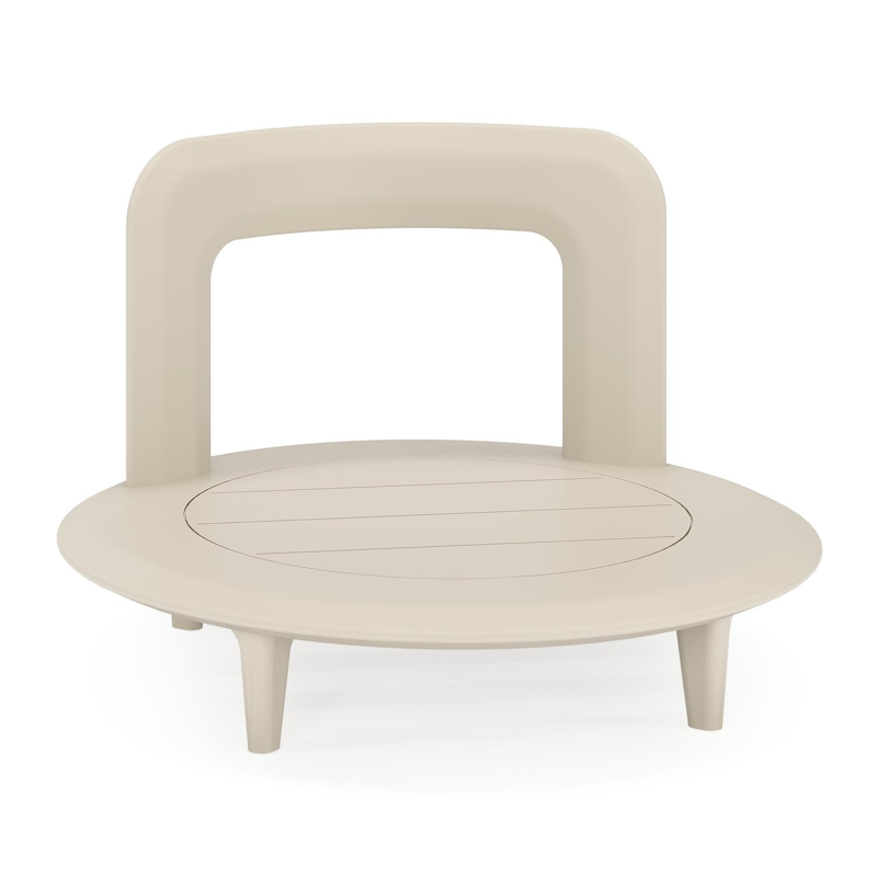 Bomero loungestoel in beige aluminium met tundra pepper all weather sunbrella® luxe kussen