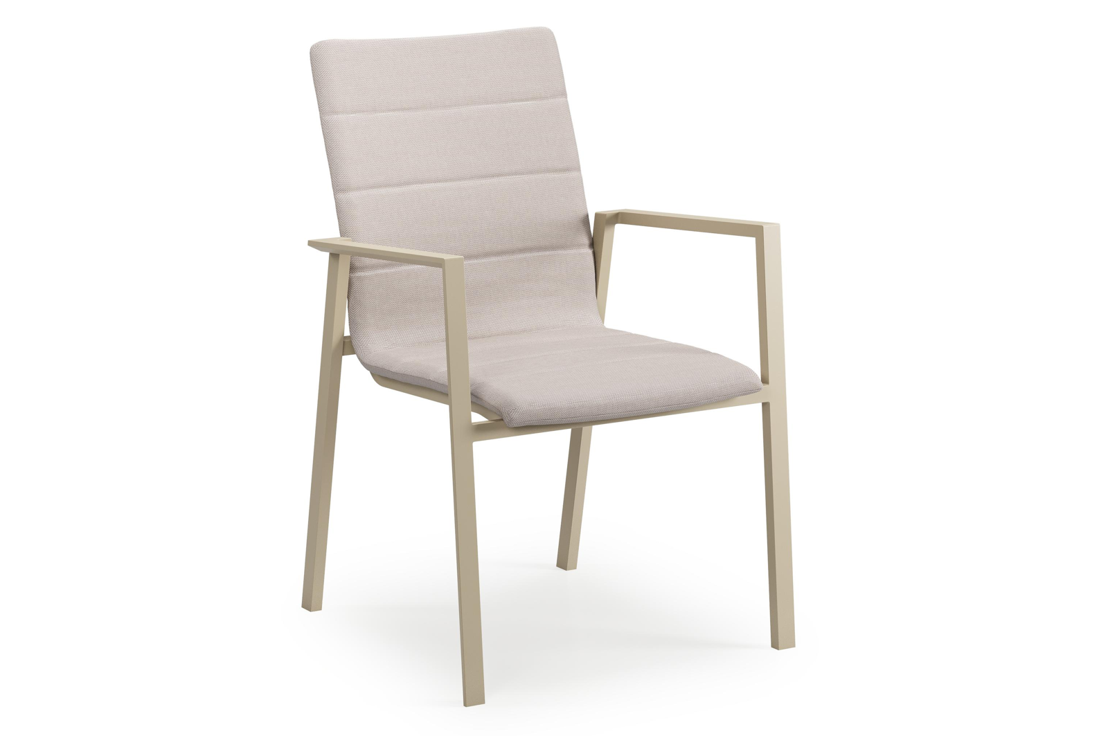 Cirello tuinstoel in beige aluminium en beige luxe textileen