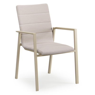 Cirello tuinstoel in beige aluminium en beige luxe textilene