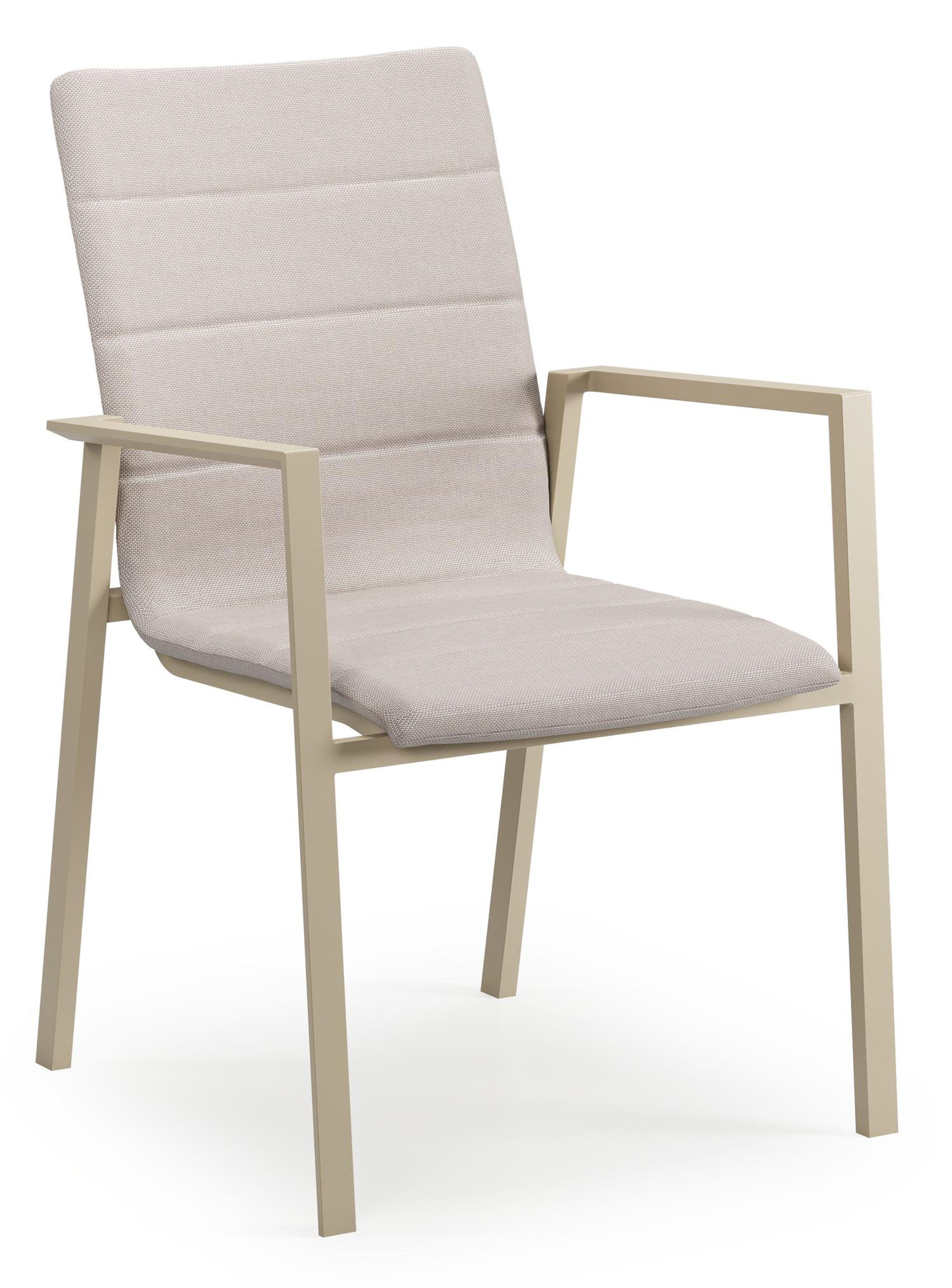 Cirello tuinstoel in beige aluminium en beige luxe textilene
