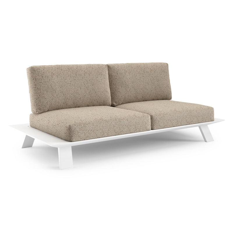 Cesano loungebank in wit aluminium met bora jungle all weather Cosytica kussen