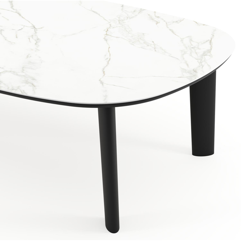 Amico tuintafel bombo xl in zwart aluminium en volkeramiek Calacatta - L 270 x B 148 x H 74 cm