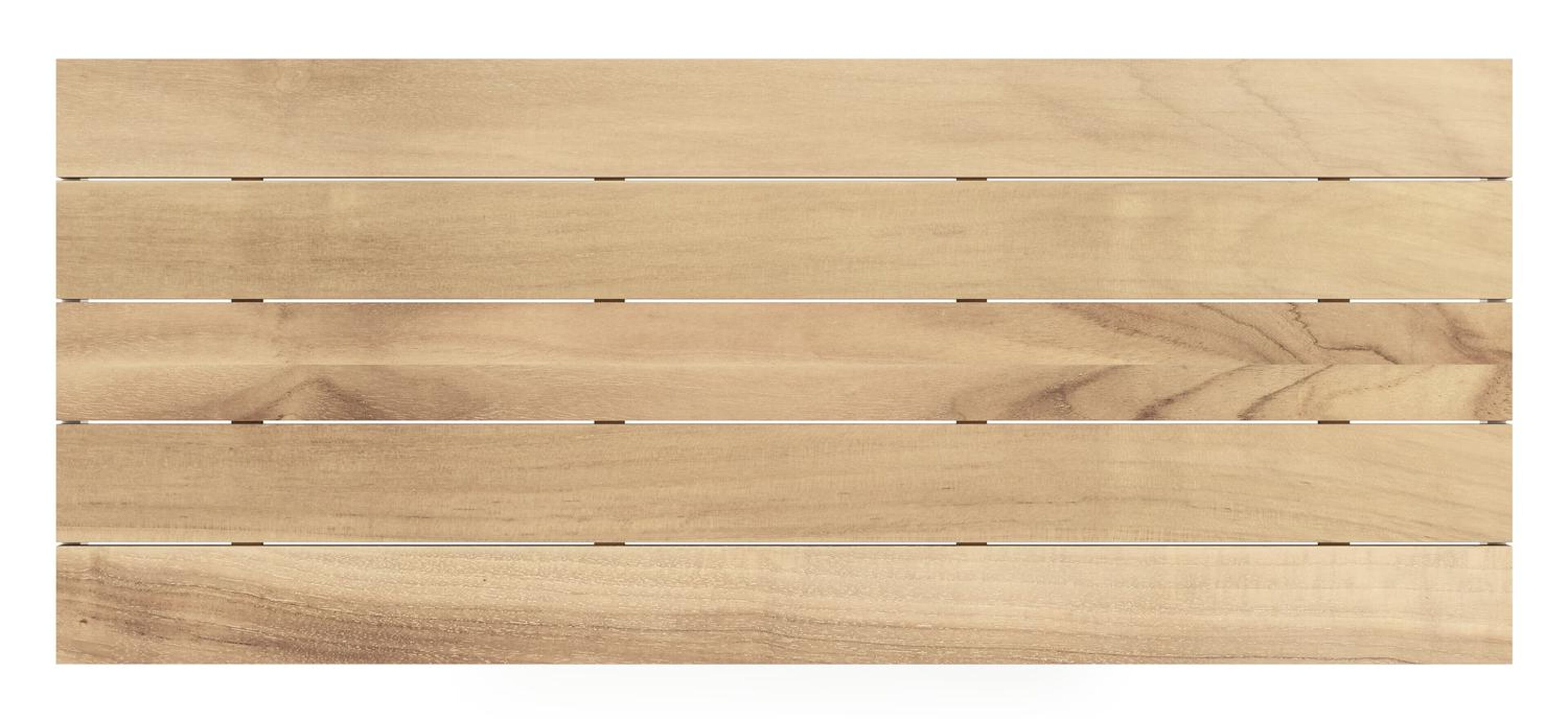 Table de jardin Nano en aluminium blanc et teck - Lg 240 x Larg. 100 x H 75 cm