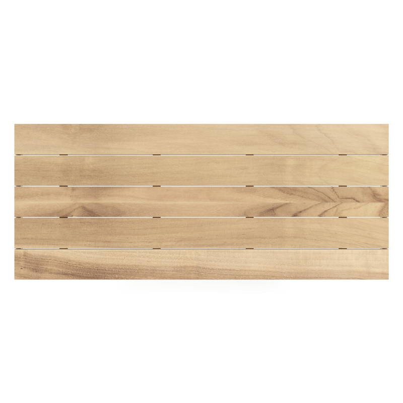 Table de jardin Nano en aluminium blanc et teck - Lg 240 x Larg. 100 x H 75 cm