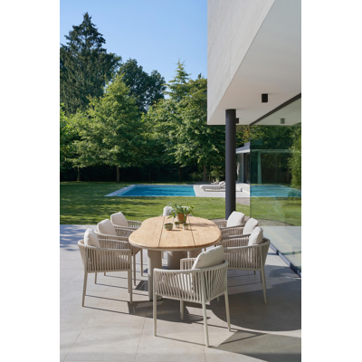 Organo tuintafel organisch in beige aluminium en teak L 280 x B 120 x H 74 cm