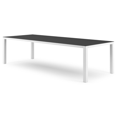 Como tuintafel in wit aluminium en volkeramiek nero black - L 280 x B 110 x H 75 cm