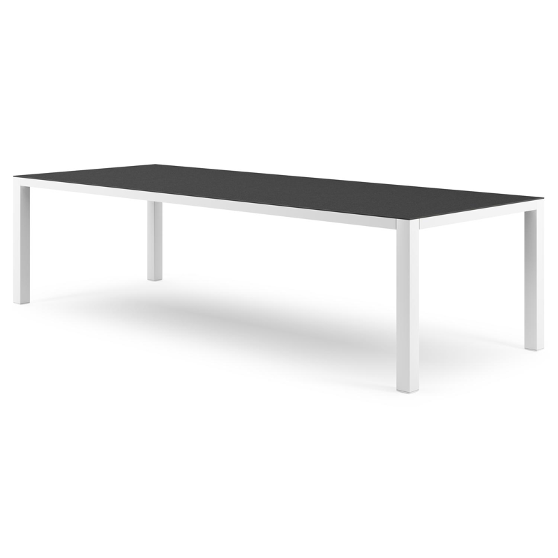 Como tuintafel in wit aluminium en volkeramiek nero black - L 280 x B 110 x H 75 cm