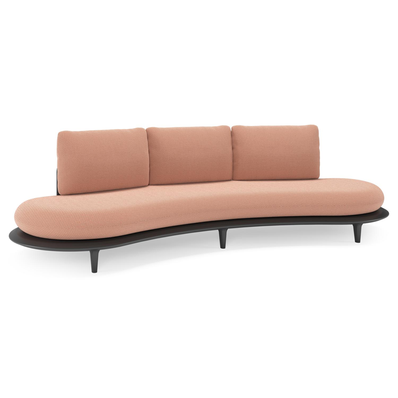 Bomero loungebank in zwart aluminium met lopi fawn all weather sunbrella® luxe kussen