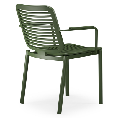 Chaise de jardin empilable Fano en aluminium vert