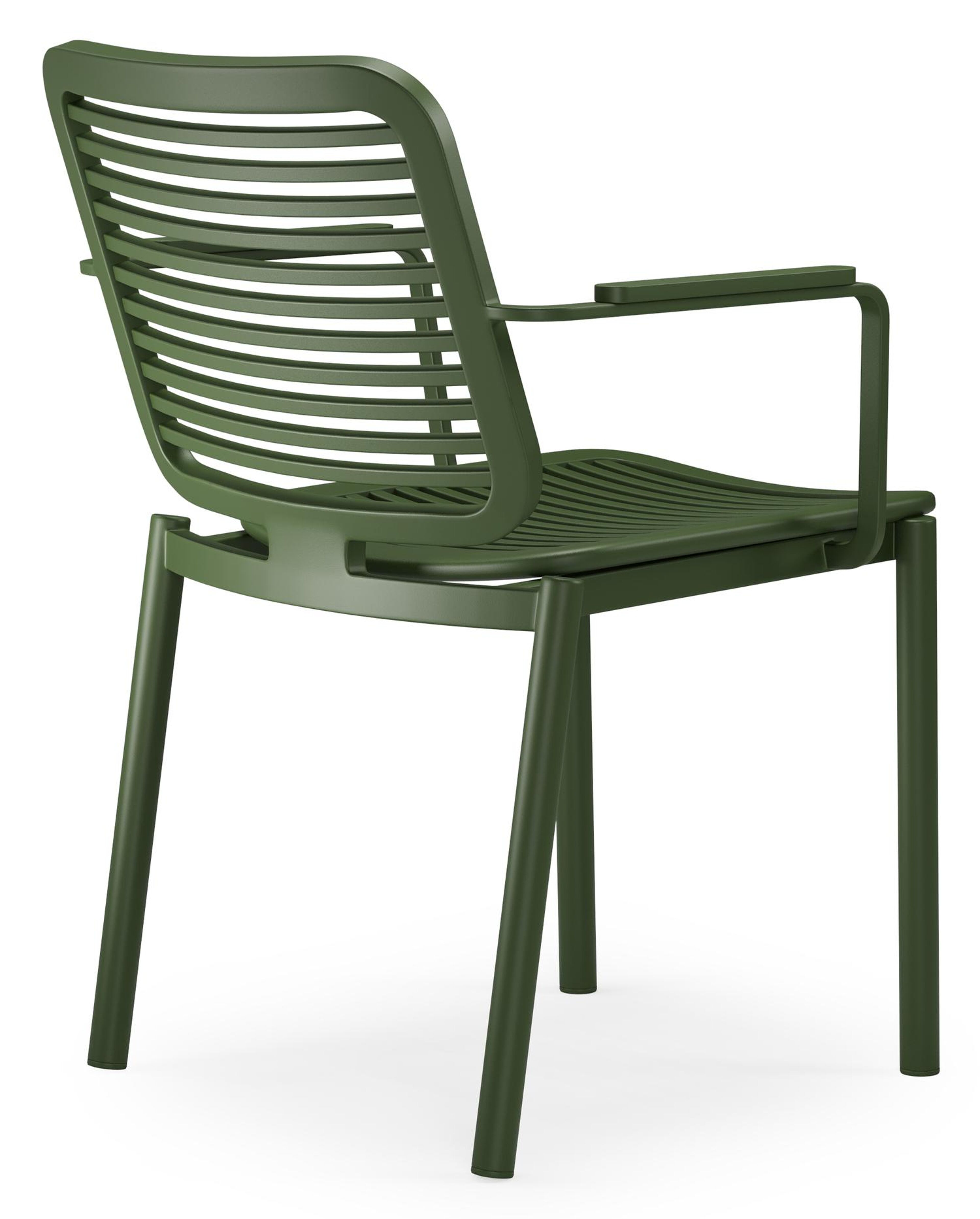 Fano stapelbare tuinstoel in groen aluminium