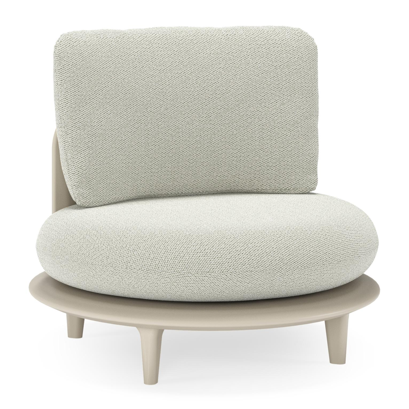 Fauteuil de jardin Bomero en aluminium beige et coussins en all weather sunbrella® luxe lopi bud