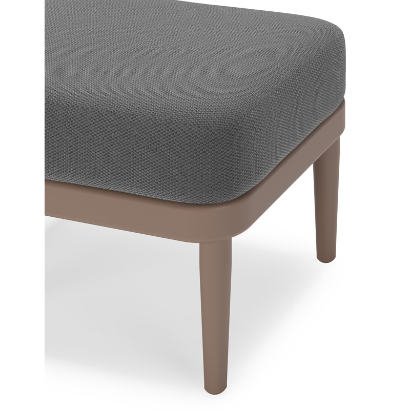 Pouf Orso en aluminium taupe et coussins en all weather sunbrella® luxe Lopi Shadow