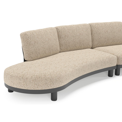 Donato loungebank in zwart aluminium met all weather cosytica Bora Jungle kussen