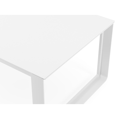 Table de jardin Atessa en aluminium blanc et céramique pleine arctic white - Lg 280 x Larg, 110 x H 75 cm