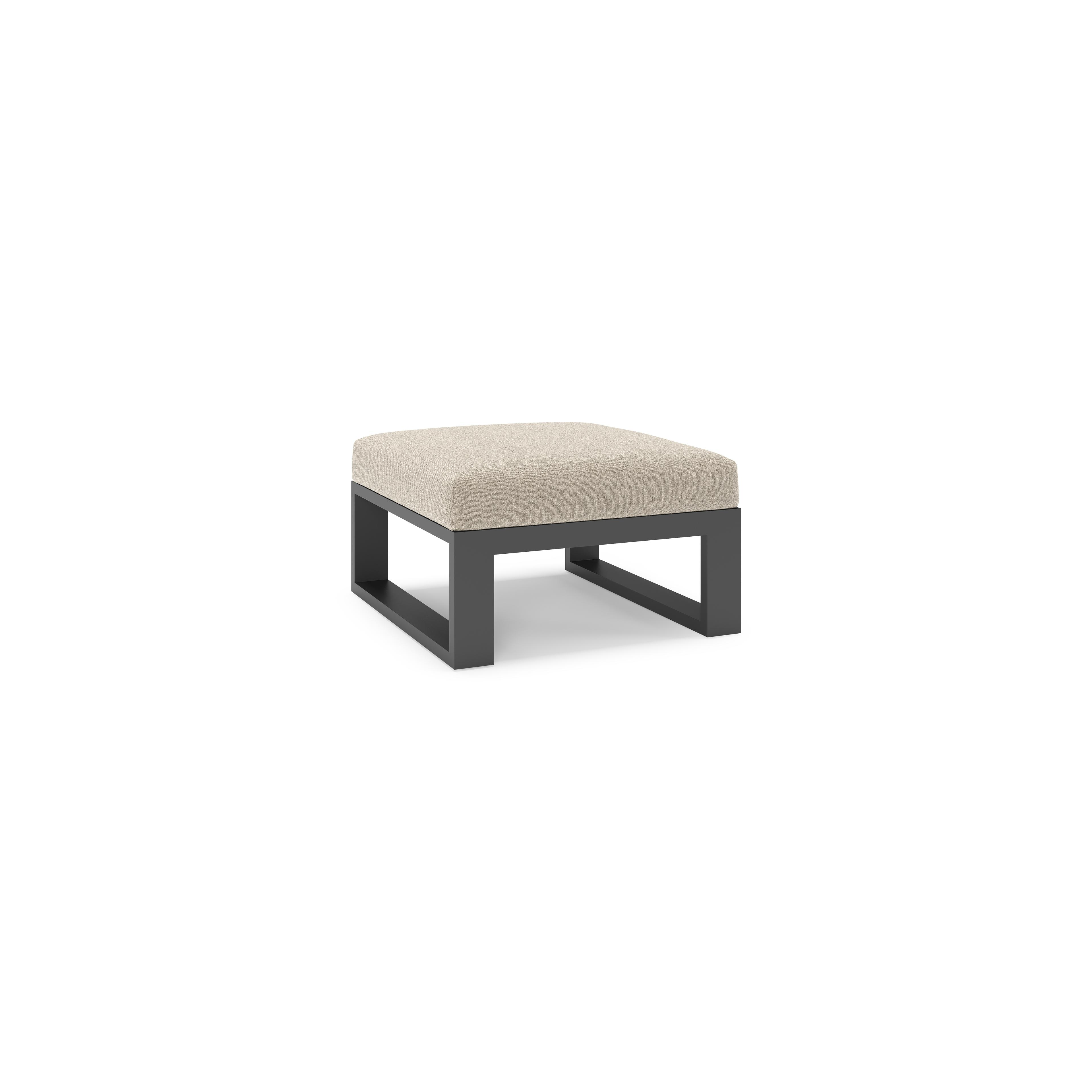 Pouf Verato en aluminium noir et coussins en All Weather Cosytica catania sand