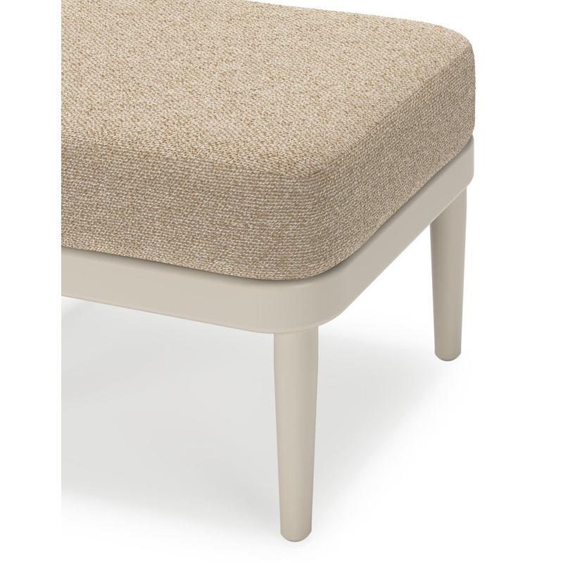 Orso poef in beige aluminium met Madagascar Oak all weather cosytica kussen