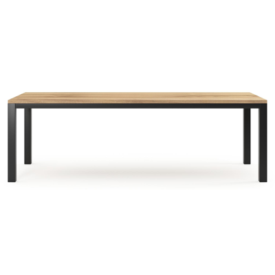 Como tuintafel in zwart aluminium en teak - L 240 x B 100 x H 75 cm