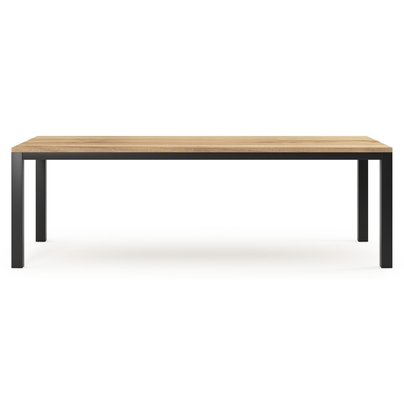 Como tuintafel in zwart aluminium en teak - L 240 x B 100 x H 75 cm