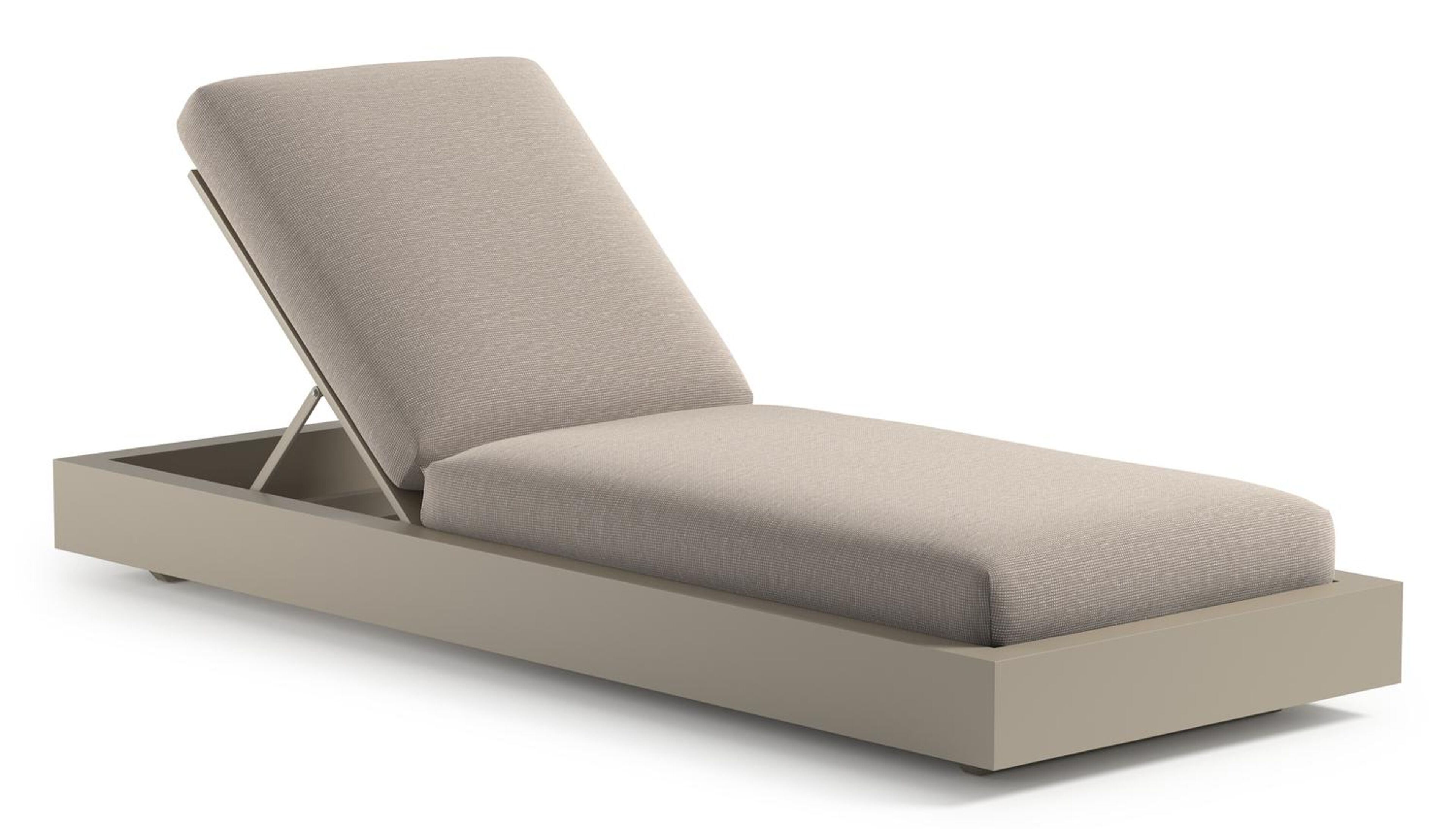 Como verstelbaar ligbed in beige aluminium met slow farafra all weather sunbrella® luxe