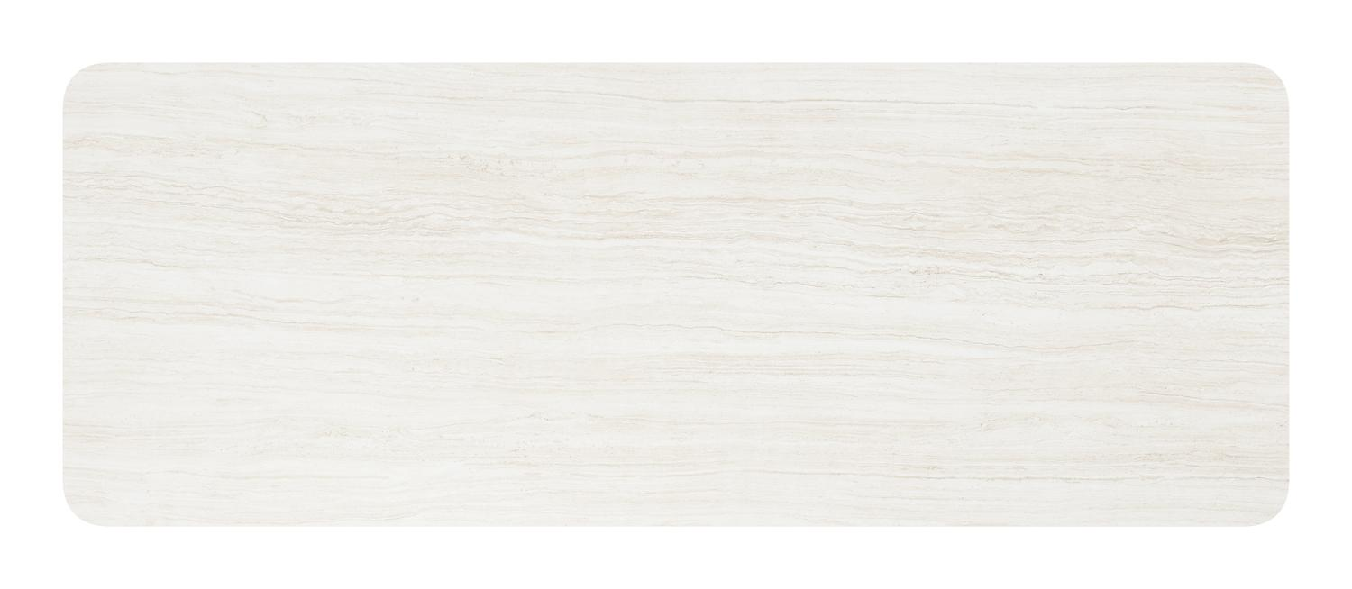 Urbino tuintafel rechthoekig afgerond in wit aluminium en volkeramiek calista - L 290 x B 110 x H 74 cm