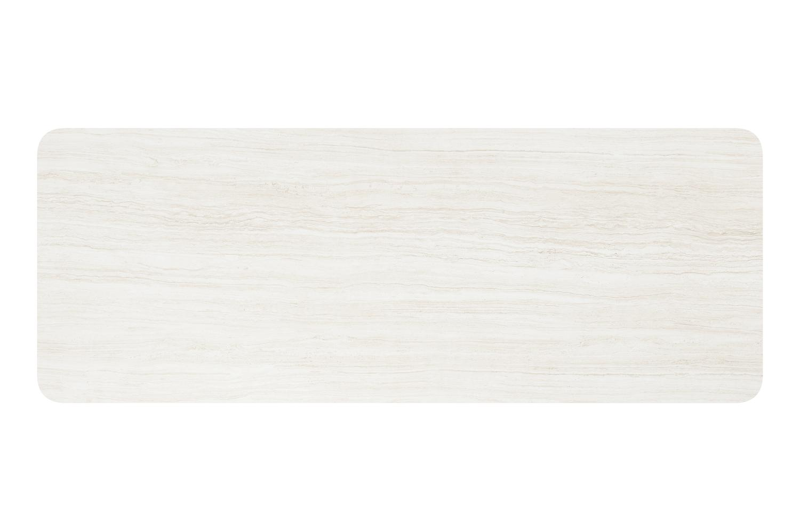 Urbino tuintafel rechthoekig afgerond in wit aluminium en volkeramiek calista - L 290 x B 110 x H 74 cm