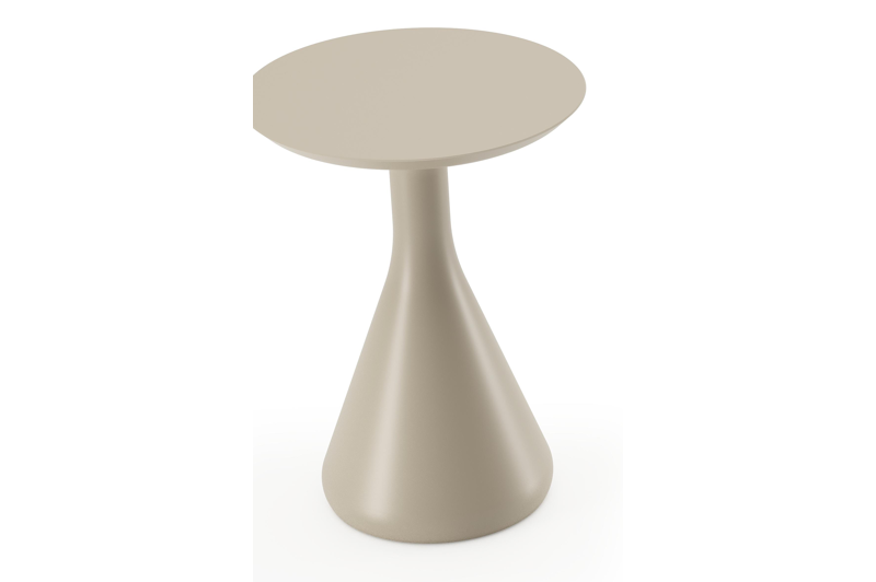 Bomero bijzettafel in beige aluminium - Dia. 34 x H 46 cm