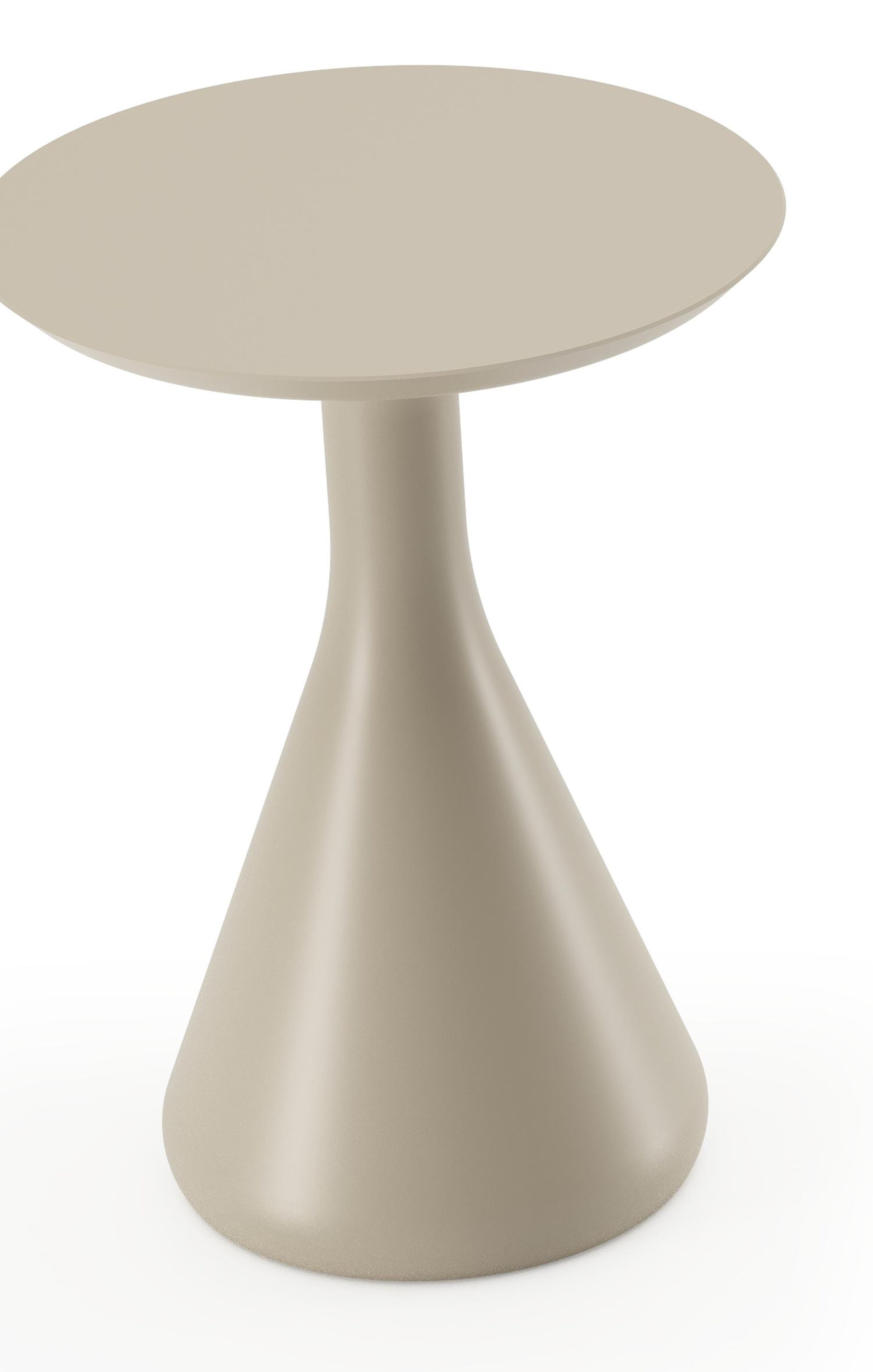 Table d'appoint Bomero en aluminium beige - Diam. 34 x Haut. 46 cm