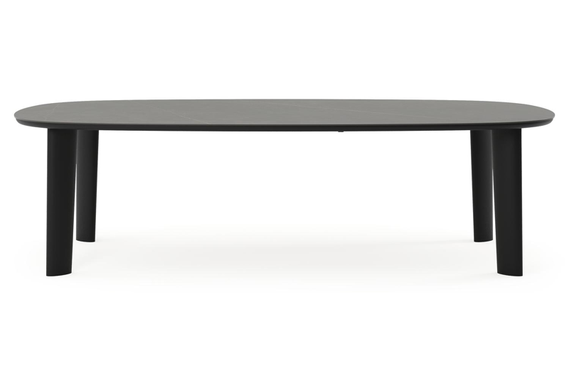 Amico tuintafel bombo xl in zwart aluminium en volkeramiek Calatorao - L 270 x B 148 x H 73.5 cm