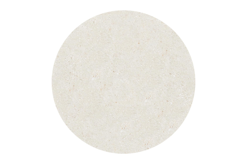 Bomero loungetafel rond in wit aluminium en volkeramiek Shilin - Dia. 84 x H 32.2 cm