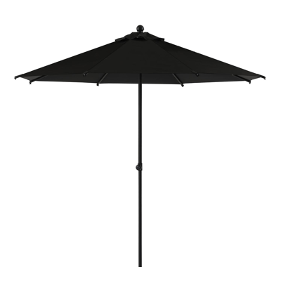 Milano staanparasol in zwart aluminium met zwart polyester parasoldoek - Dia. 270 cm (zonder voet)