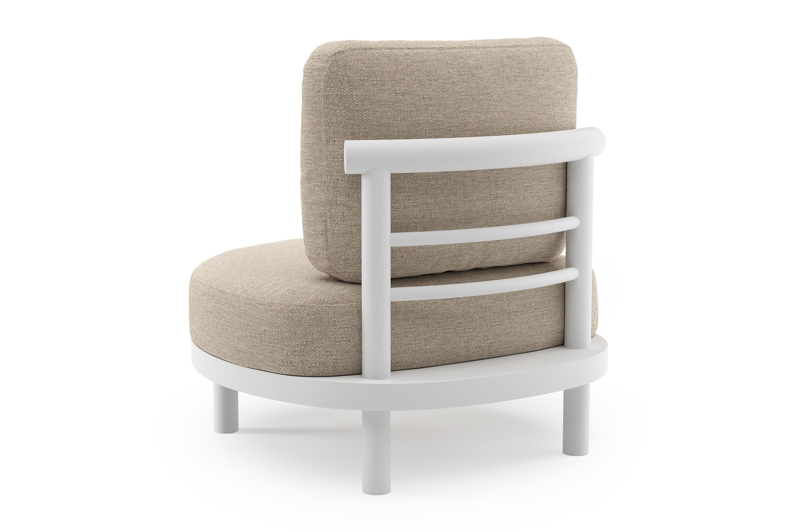 Lindo loungestoel in wit aluminium met rustic weather+ softtouch kussen